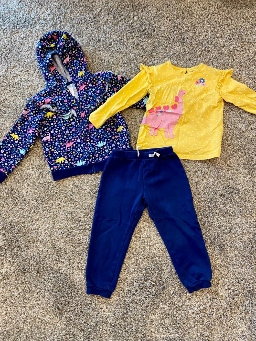 Navy & Yellow Dinosaur Matching Set